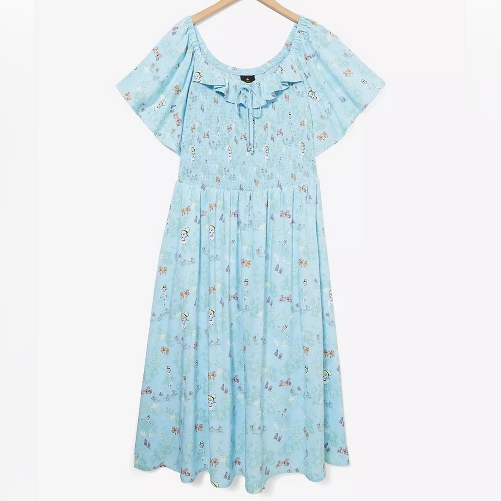 Disney‎ Cinderella Blue Smocked Midi Dress - BoxLunch Exclusive